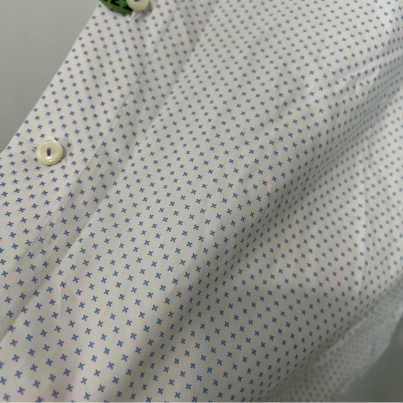 Eton White Blue Sparkle Cotton Contemporary Dress Shirt 44 - Picture 5 of 8